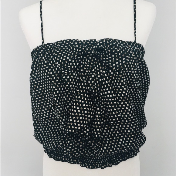 Must Have Tops - Must Have black/beige flowered bow-front tank top